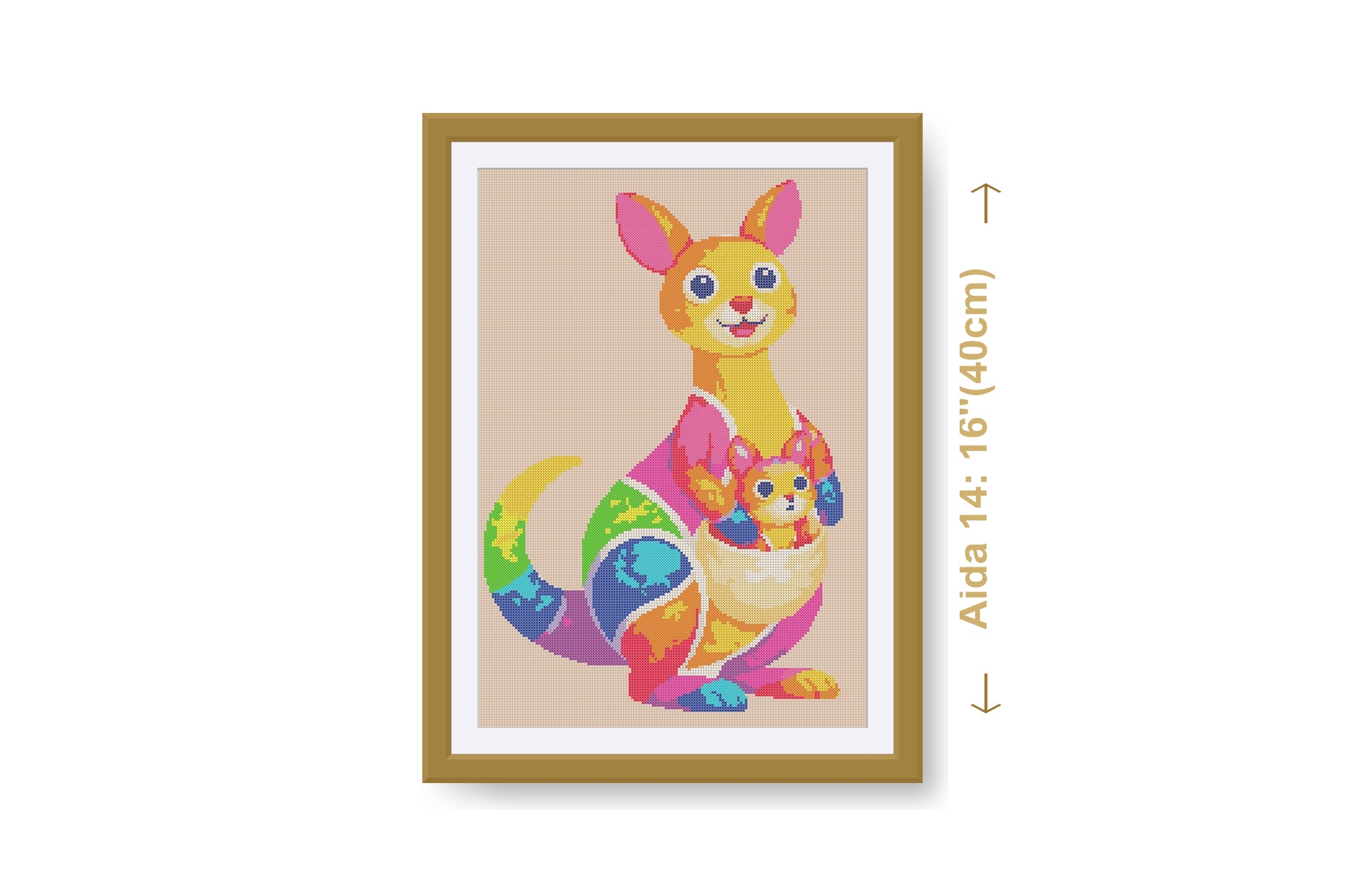 Kangaroo with a Joey cross stitch pattern