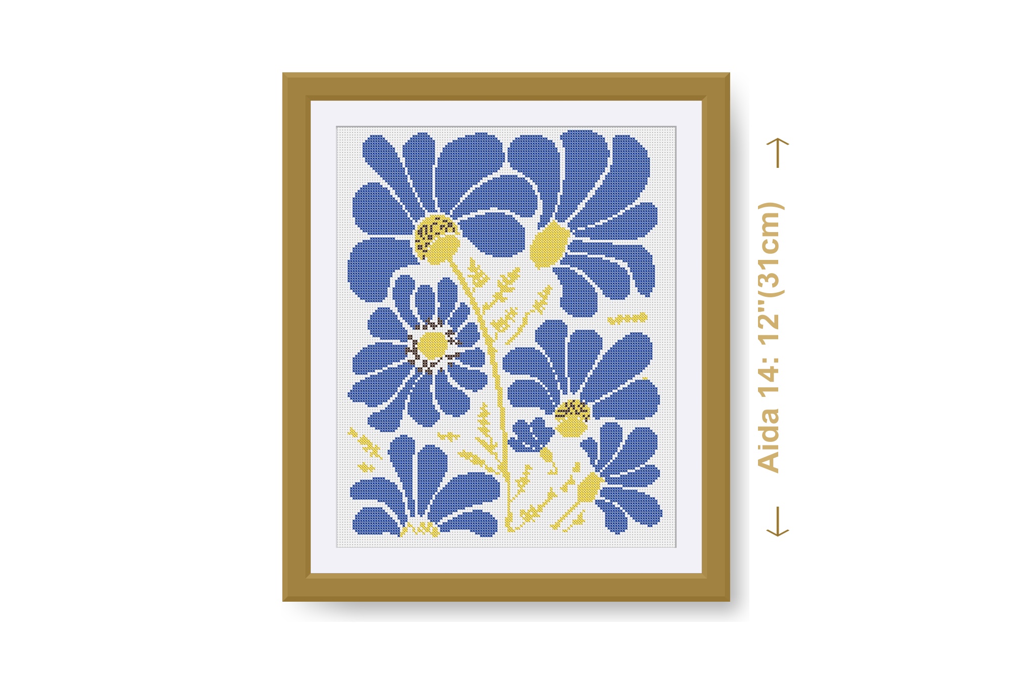 Blue Flowers cross stitch pattern