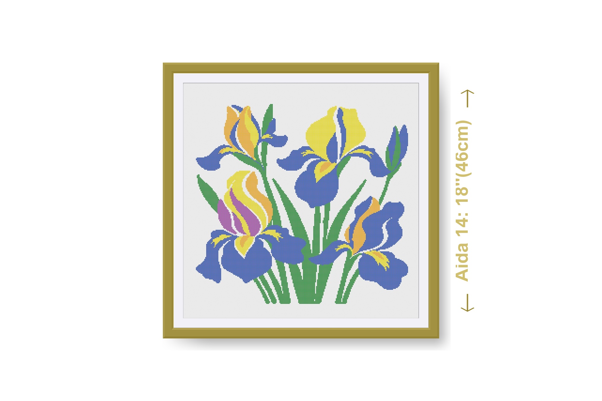 Blue Irises cross stitch pattern
