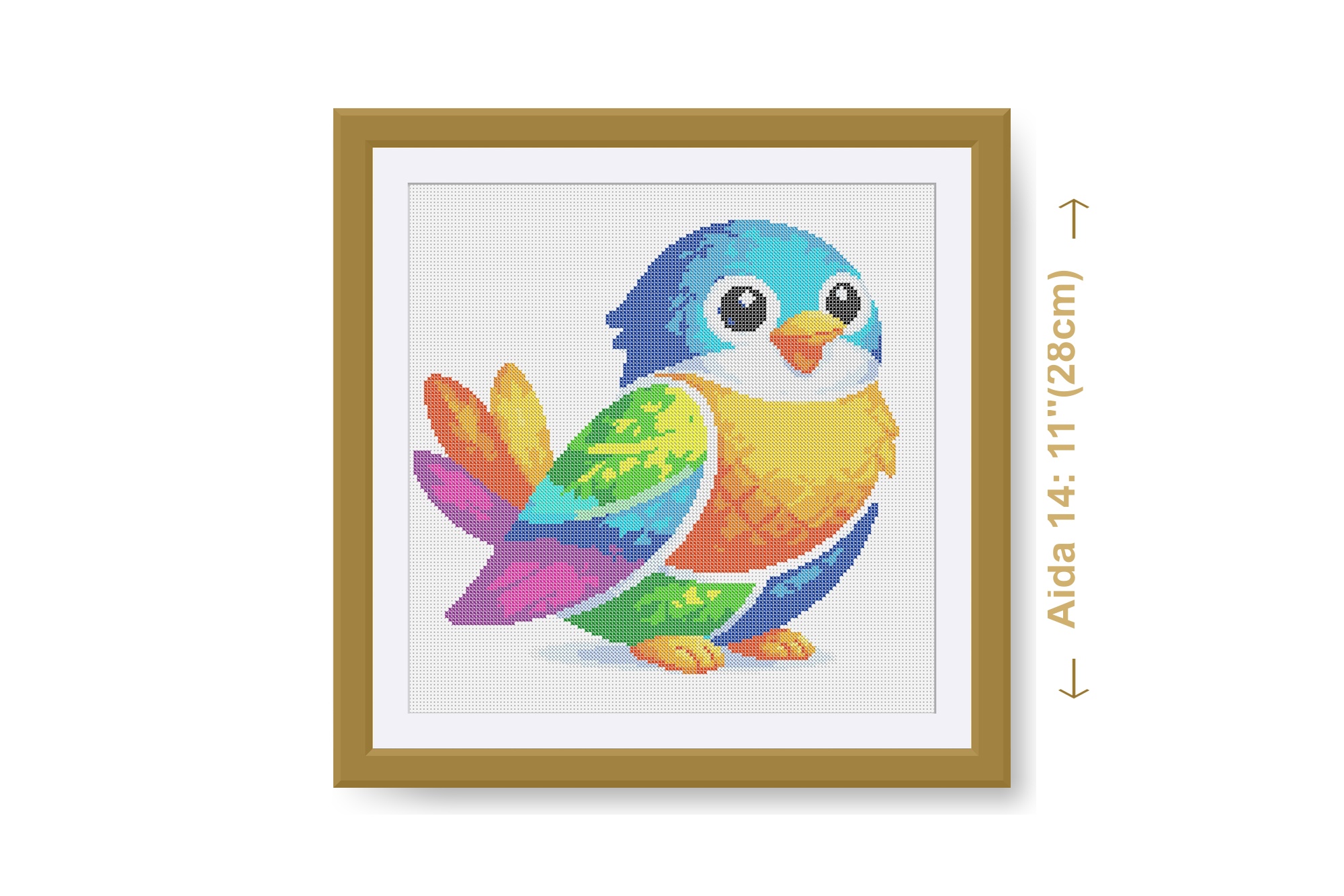 Colored Bird cross stitch pattern