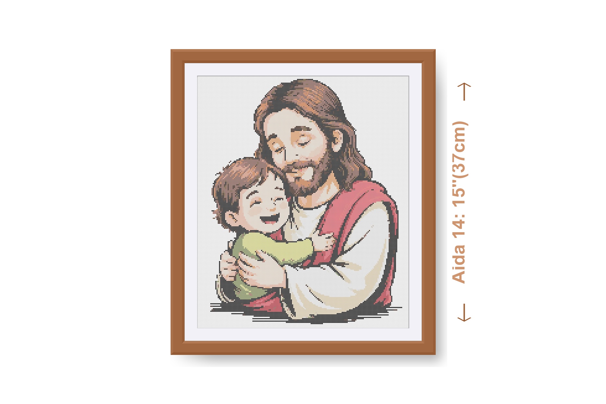 Jesus with a Boy cross stitch pattern