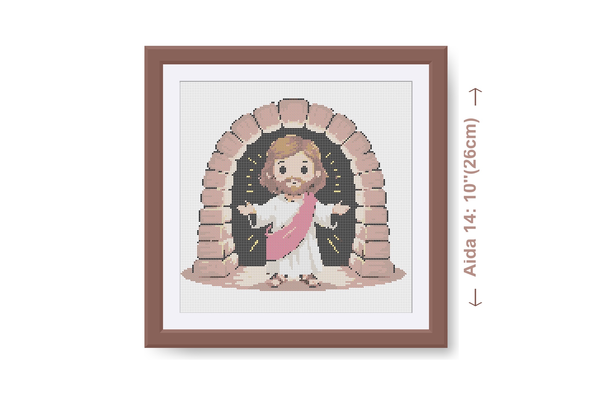 Hi Is Risen cross stitch pattern
